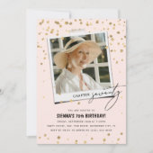 第70章おもしろいモダン写真70誕生日 招待状 (正面)