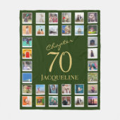 第70章グリーン金ゴールド第70誕生日写真 フリースブランケット (正面)