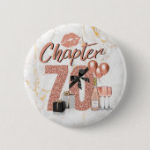 第70章バラ金ゴールド第70回誕生会 缶バッジ (正面)