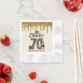 第70章レオパード・プリント第70誕生日・クイーン・金ゴールド 縁ありカクテルナプキン (インサイチュ)