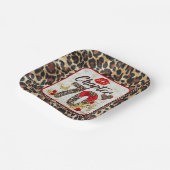 第70章レッド&金ゴールドヒョウ70誕生日 ペーパープレート (傾斜あり)