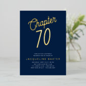 第70章誕生日金ゴールドスクリプト第70章パーティー 箔招待状 (立ち正面)