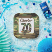 第70章陸軍カモフラージュ男子70誕生日 ペーパープレート (パーティー)