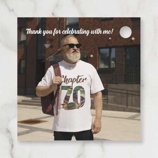 第70章Army Camouflage 70誕生日写真 フェイバータグ (裏面)