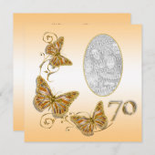 第70第70誕生日の秋の写真 招待状 (正面/裏面)