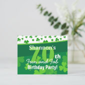 第70素晴らしい誕生日の緑のシャムロックG002G 招待状 (スタンド正面)
