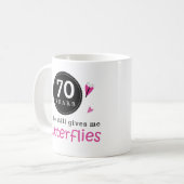第70結婚記念日の蝶のためのギフト コーヒーマグカップ (正面左)