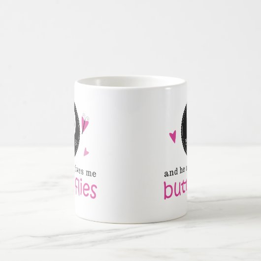 第70結婚記念日の蝶のためのギフト コーヒーマグカップ (中央)