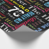 第70落書きのスタイルのハッピーバースデー ラッピングペーパー (角)