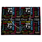 第70落書きのスタイルのハッピーバースデー ラージペーパーバッグ (正面)