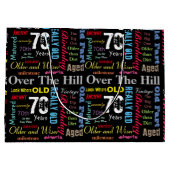 第70落書きのスタイルのハッピーバースデー ラージペーパーバッグ (裏面)