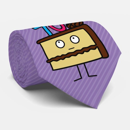 第70蝋燭が付いているお誕生日ケーキ ネクタイ (ロール)