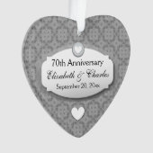 第70記念日の結婚記念日プラチナZ03 オーナメント (正面)