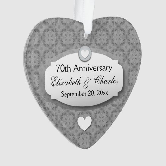第70記念日の結婚記念日プラチナZ03 オーナメント (正面)