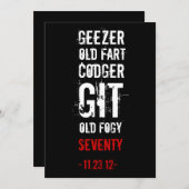 第70誕生会の変わり者の招待状 招待状 (正面/裏面)