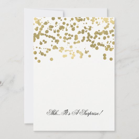 第70誕生会の金ゴールドホイルの紙吹雪を驚かして下さい 招待状 (裏面)