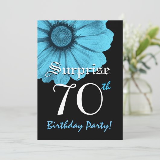 第70誕生会の青デイジーN220を驚かして下さい 招待状 (スタンド正面)