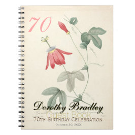 第70誕生会のPassifloraの来客名簿 ノートブック