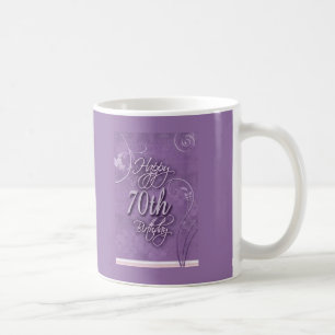 第70誕生日のための紫色の活気 コーヒーマグカップ