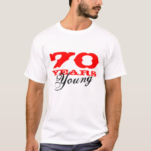 第70誕生日のための若いTシャツ70年の Tシャツ