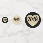 第70誕生日のテーブルの紙吹雪 コンフェッティ (正面)