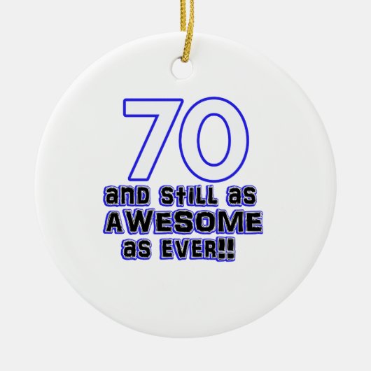 第70誕生日のデザイン セラミックオーナメント (正面)