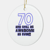 第70誕生日のデザイン セラミックオーナメント (左)