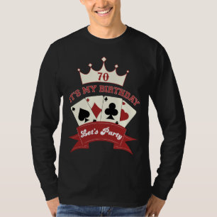 第70誕生日のトランプのポーカーのパーティーのTシャツ Tシャツ
