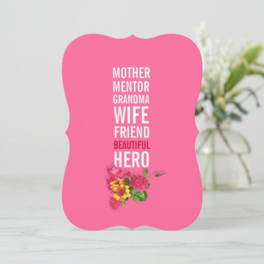 第70誕生日のパーティの招待状-お母さんは英雄です 招待状 (スタンド正面)