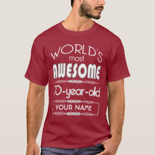 第70誕生日の世界の最も最高のですばらしいえんじ色のあずき色 Tシャツ