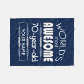 第70誕生日の世界の最も最高のですばらしい濃紺 フリースブランケット (正面(横))