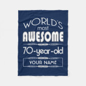 第70誕生日の世界の最も最高のですばらしい濃紺 フリースブランケット (正面)