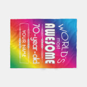 第70誕生日の世界の最も最高のですばらしい虹 フリースブランケット (正面(横))