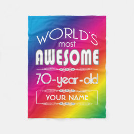 第70誕生日の世界の最も最高のですばらしい虹 フリースブランケット