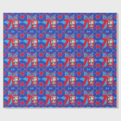 第70誕生日の写真のおもしろいの紫系統のギフト用包装紙 ラッピングペーパー (フラット)