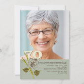 第70誕生日の写真の招待状 招待状 (正面)