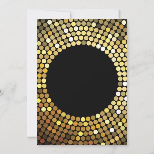 第70誕生日の招待状の黒および金ゴールドのグリッター 招待状 (裏面)