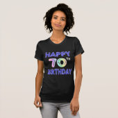 第70誕生日の気球のフォントのTシャツ Tシャツ (正面フル)