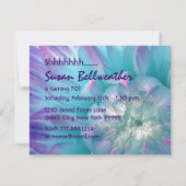 第70誕生日の青および紫色のダリアS001を驚かして下さい 招待状 (裏面)