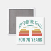 第70誕生日へのキリストへの贈り物 マグネット (正面/裏面)