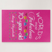 第70誕生日ほとんどのすばらしくカラフルな宝石のピンク ジグソーパズル (横)