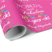 第70誕生日ほとんどのすばらしくカラフルな宝石のピンク ラッピングペーパー (ロールコーナー)