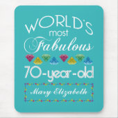 第70誕生日ほとんどのすばらしくカラフルな宝石Turquois マウスパッド (正面)