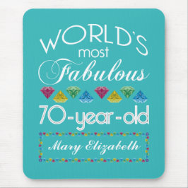 第70誕生日ほとんどのすばらしくカラフルな宝石Turquois マウスパッド