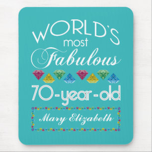第70誕生日ほとんどのすばらしくカラフルな宝石Turquois マウスパッド