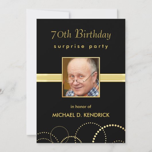 第70誕生日アダルトマイルストーン-写真(オプション) 招待状 (正面)