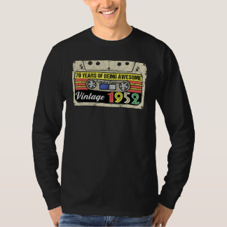 第70誕生日カセットテープ70周年畏敬 Tシャツ