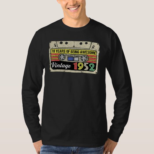 第70誕生日カセットテープ70周年畏敬 Tシャツ (正面)