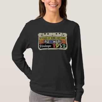第70誕生日カセットテープ70周年畏敬 Tシャツ