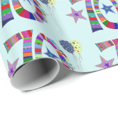 第70誕生日カラフルレタリング&バルーン ラッピングペーパー (ロールコーナー)